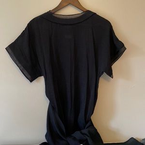 BLACK WRAP FRONT DRESS
